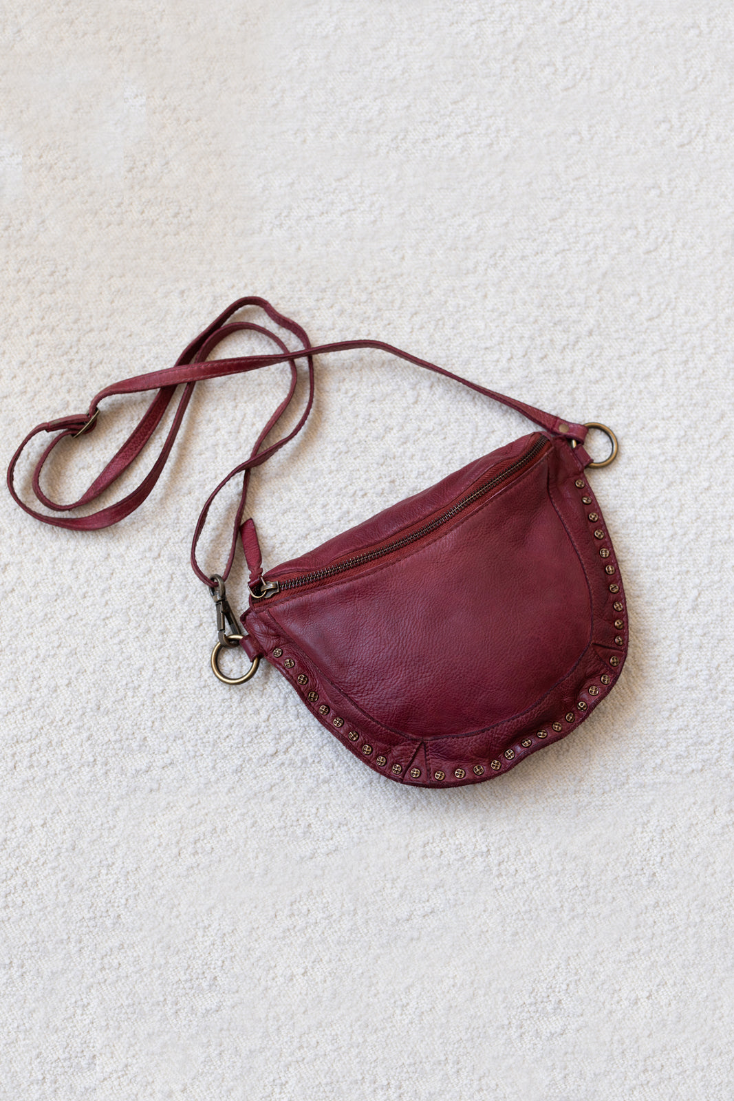 Burgundy sling hot sale bag